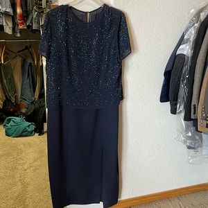 Petite evening dress with beading